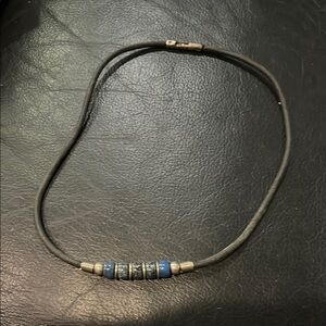 Elegant Black and Blue Beaded Necklace